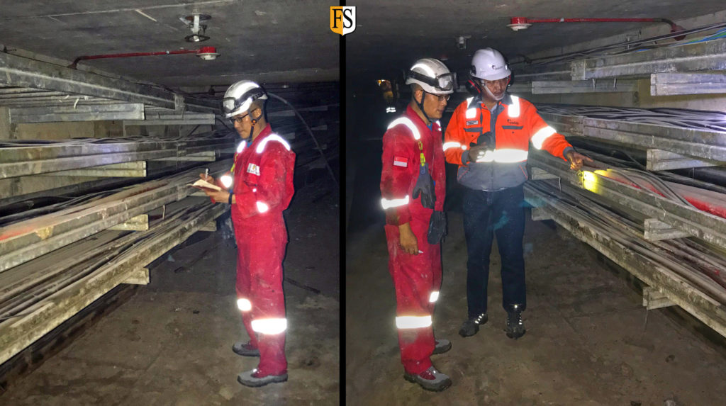 Inspection at underground cable tunnel in Central Java Indonesia by Steven Chong Fire Security Asia