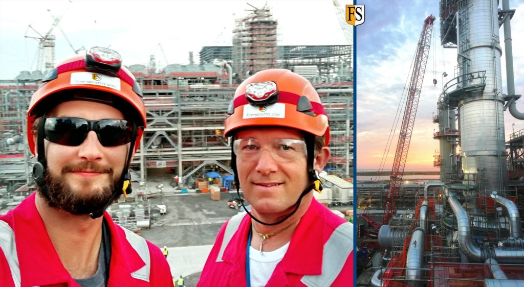 Fire Security team working at industrial site in USA